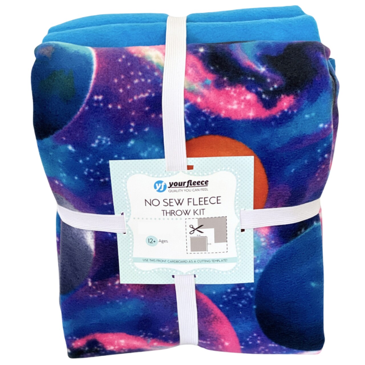Universe of Planets Anti-Pill Premium No-Sew Throw Fleece Fabric Kit (72x60)